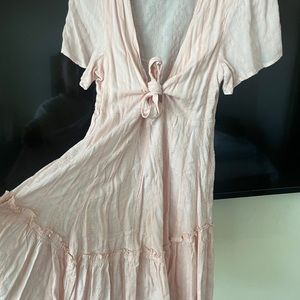 Small Light Pink Babydoll Dress with Tie in front!